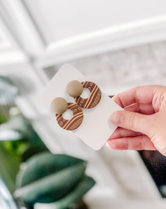 Aztec Button Earrings