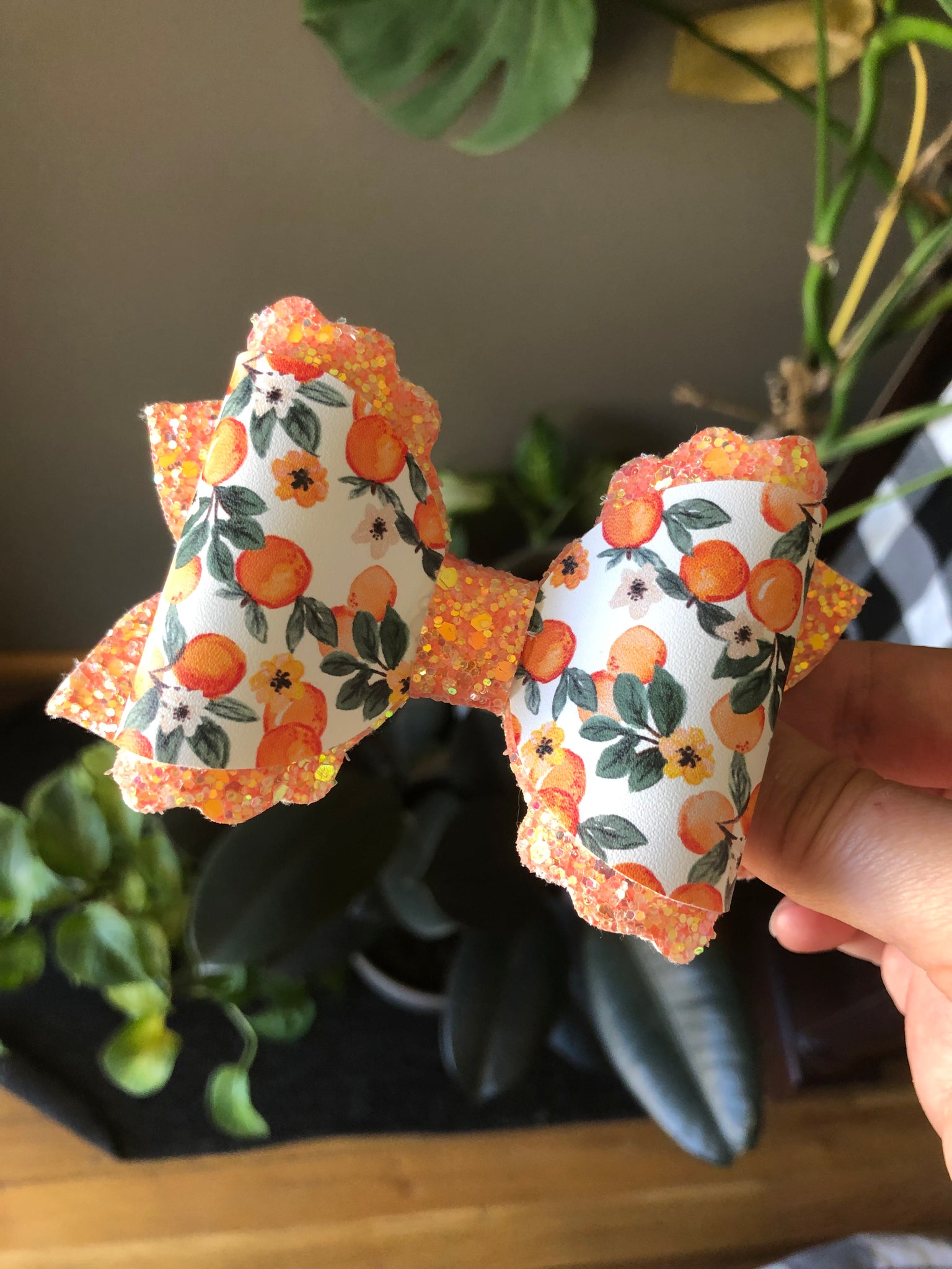 Orange Scalloped Bow