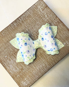 Blueberry Field Scalloped Bow