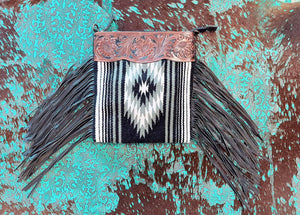 Black & White Saddle Blanket Crossbody