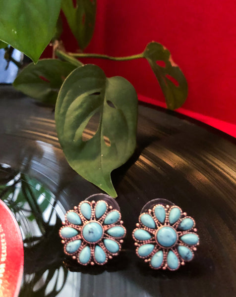 Turquoise & Copper Daisies