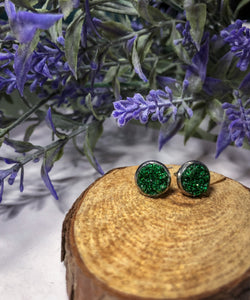 Emerald Druzy Studs