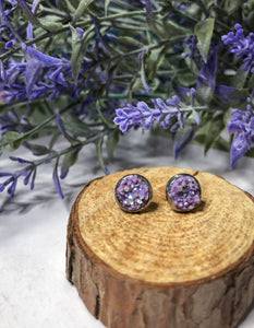 Lavender Druzy Studs