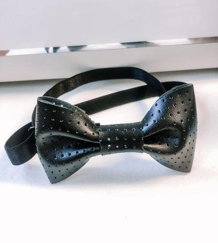 Black Punch Dot Bowtie