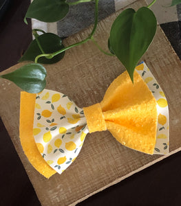 Lemon Color Block Bow