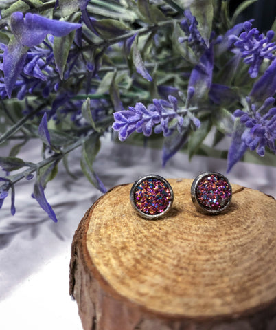 Multi Faux Druzy Studs